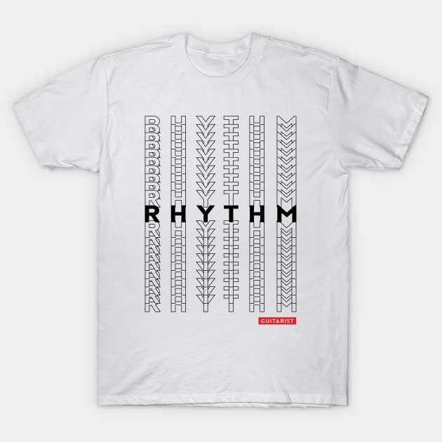 Rhythm Guitarist Repeated Text Light Theme T-Shirt by nightsworthy